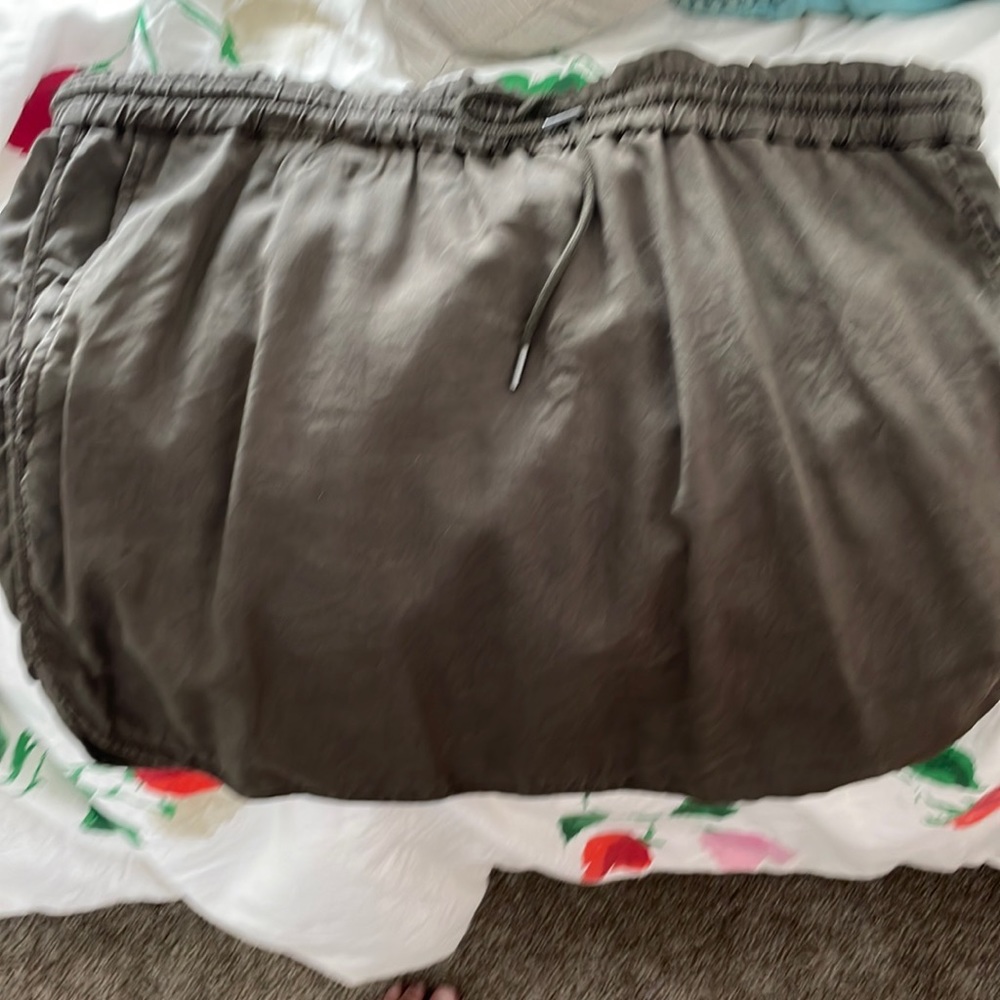 Green mini skirt